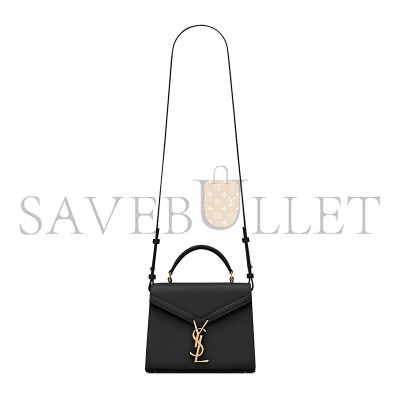 YSL CASSANDRA MINI TOP HANDLE BAG IN GRAIN DE POUDRE EMBOSSED LEATHER 623930BOW0W1000 (20*16*7.5cm)