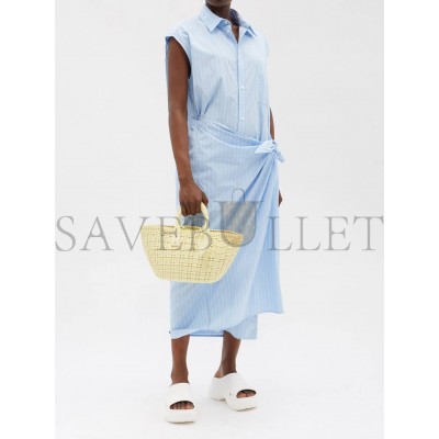 BALENCIAGA YELLOW BISTRO XS WOVEN FAUX-LEATHER BASKET BAG MATCHESFASHION US (22*20*12.5cm)