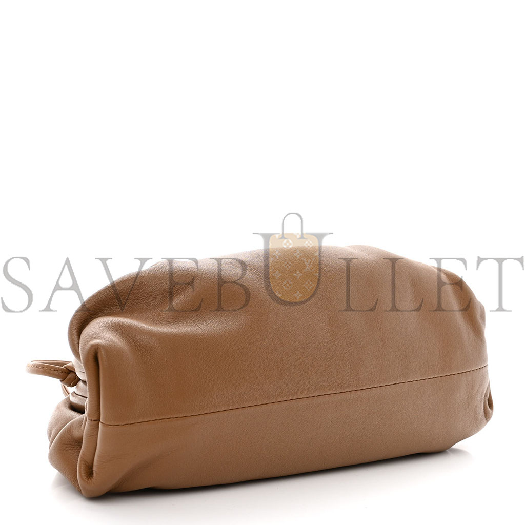 BOTTEGA VENETA BUTTER CALFSKIN THE MINI POUCH CAMMELLO (22*13*6cm)