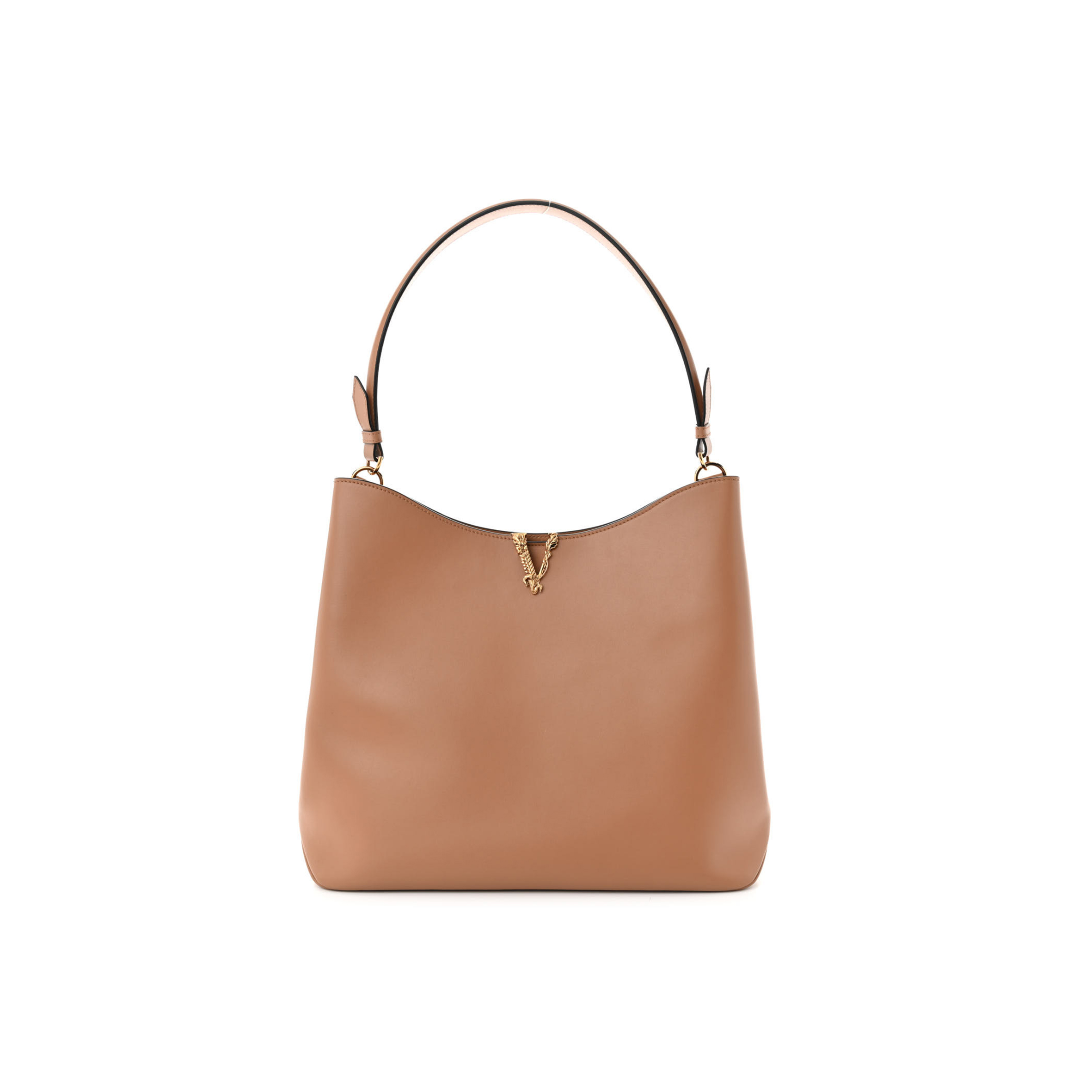 VERSACE CALFSKIN VITELLO VIRTUS HOBO CARAMEL (36*31*13cm) VERSACE CALFSKIN VITELLO VIRTUS HOBO CARAMEL (36*31*13cm)