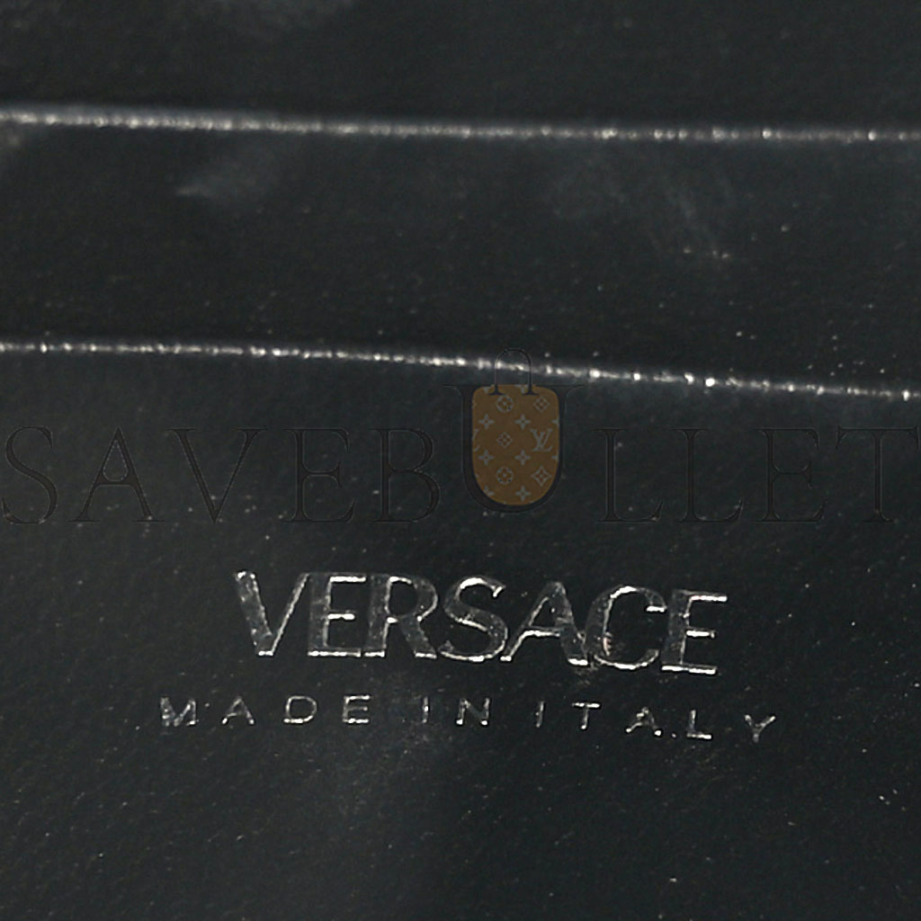 VERSACE GRAINED CALFSKIN SPIKED MICRO LA MEDUSA BAG BLACK (17*14*6cm) VERSACE GRAINED CALFSKIN SPIKED MICRO LA MEDUSA BAG BLACK (17*14*6cm)