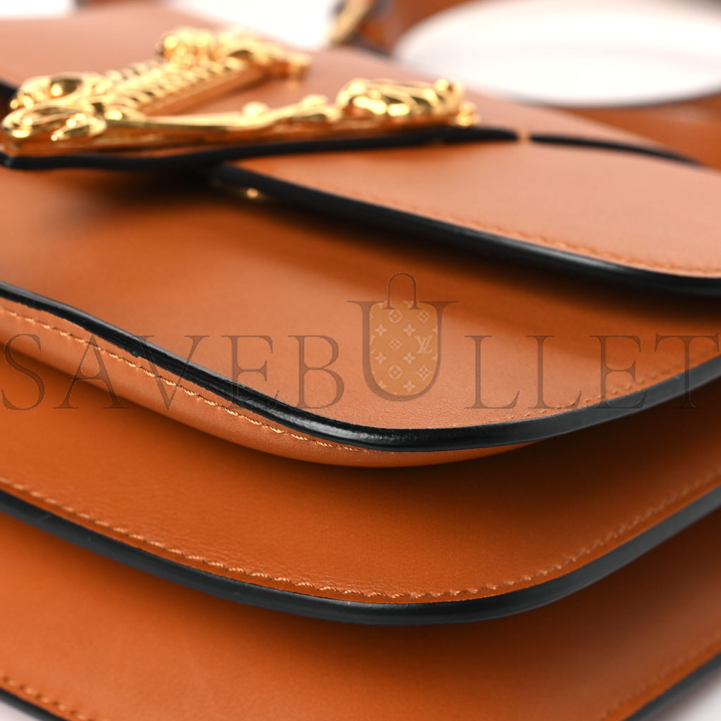 VERSACE VITELLO BAROCCO VIRTUS V SMALL TOP HANDLE SHOULDER BAG BROWN (20*16*5cm) VERSACE VITELLO BAROCCO VIRTUS V SMALL TOP HANDLE SHOULDER BAG BROWN (20*16*5cm)