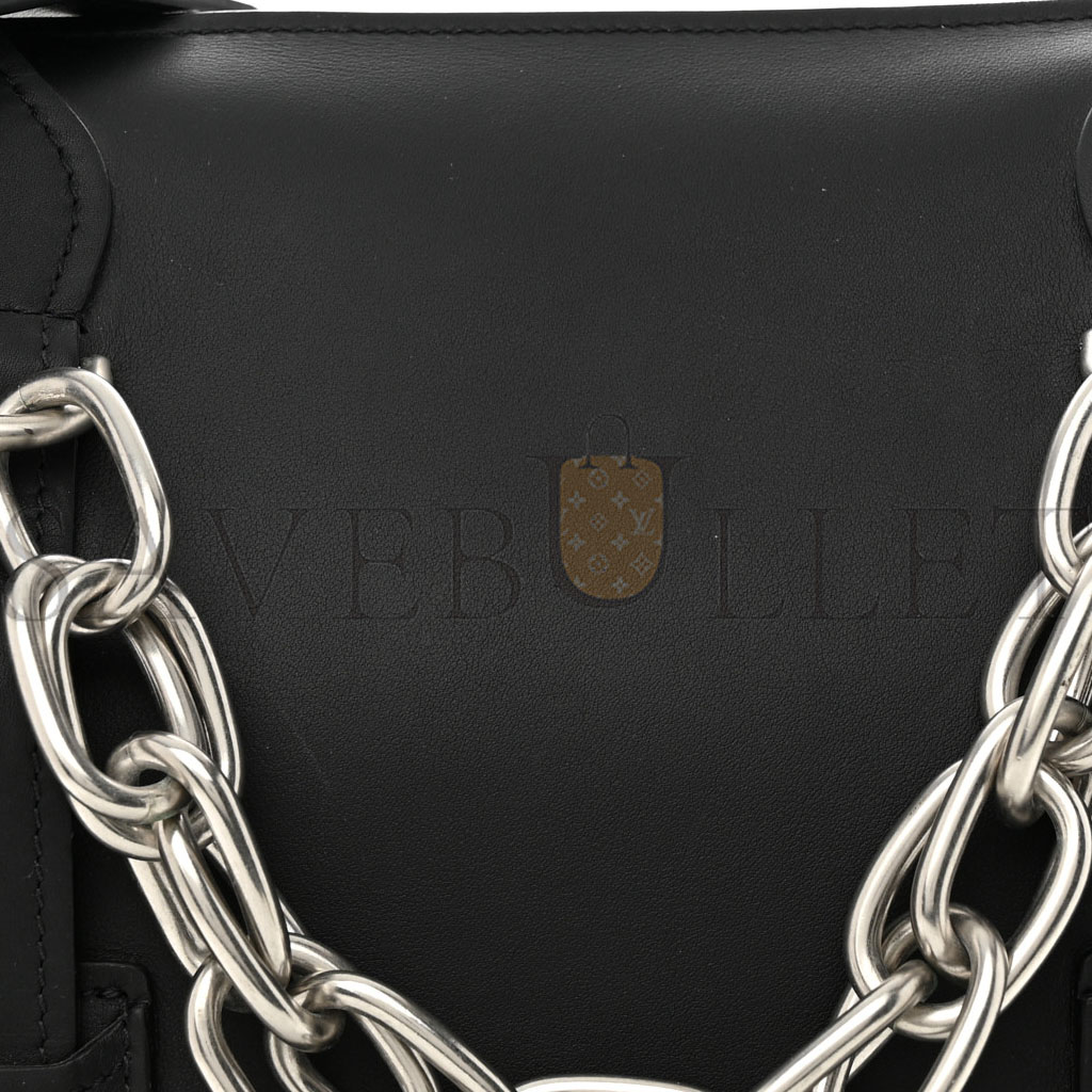 VERSACE CALFSKIN SMALL BIKER CHAIN SATCHEL BLACK (29*29*10cm) VERSACE CALFSKIN SMALL BIKER CHAIN SATCHEL BLACK (29*29*10cm)
