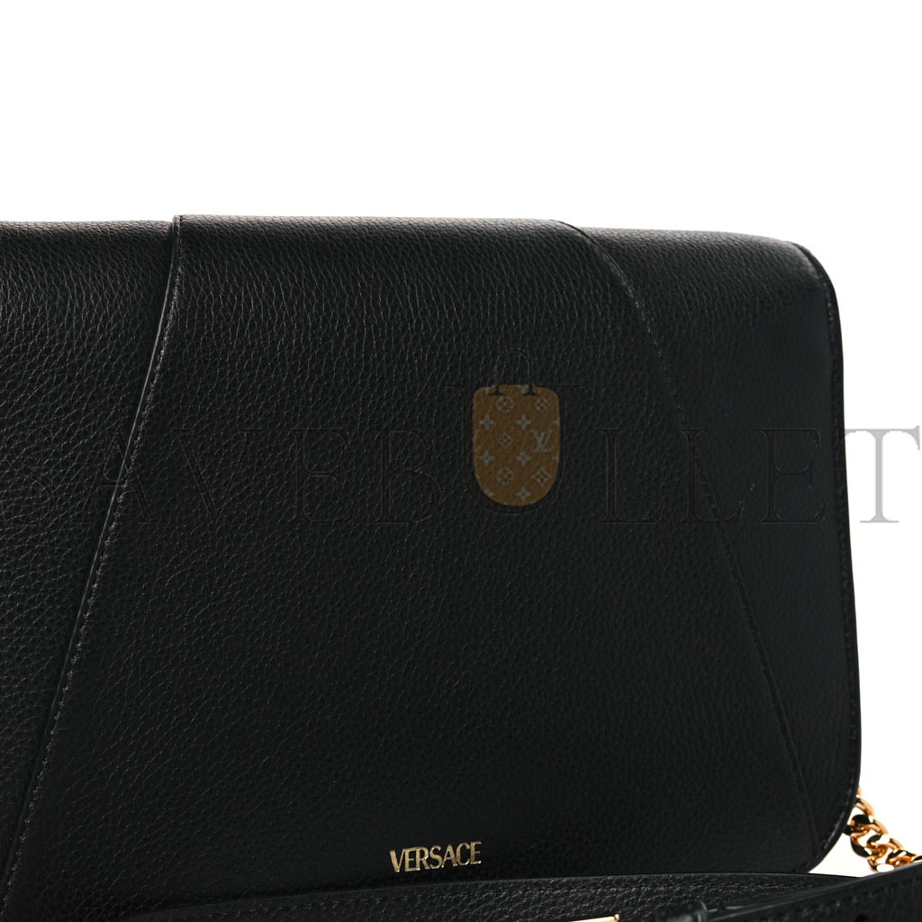 VERSACE GRAINY CALFSKIN VIRTUS CHAIN CROSSBODY BLACK (18*11*4cm) VERSACE GRAINY CALFSKIN VIRTUS CHAIN CROSSBODY BLACK (18*11*4cm)