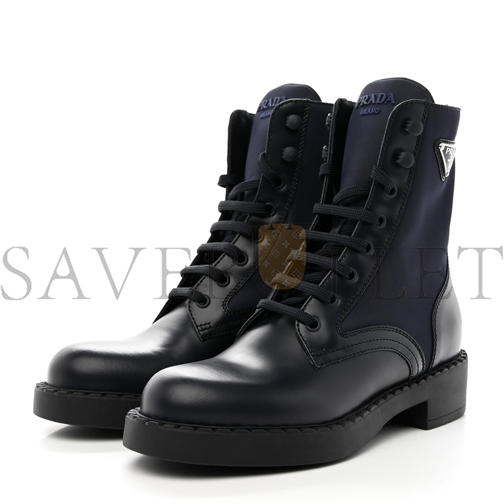 PRADA SPAZZOLATO RE-NYLON METAL TRIANGLE LOGO WOMENS 50MM COMBAT BOOTS 37 BLUE PRADA SPAZZOLATO RE-NYLON METAL TRIANGLE LOGO WOMENS 50MM COMBAT BOOTS 37 BLUE