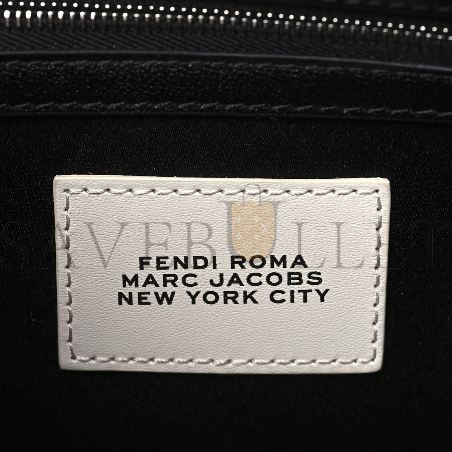 FENDI X MARC JACOBS NAPPA LOGO MEDIUM BAGUETTE BLACK (27*15*6cm)