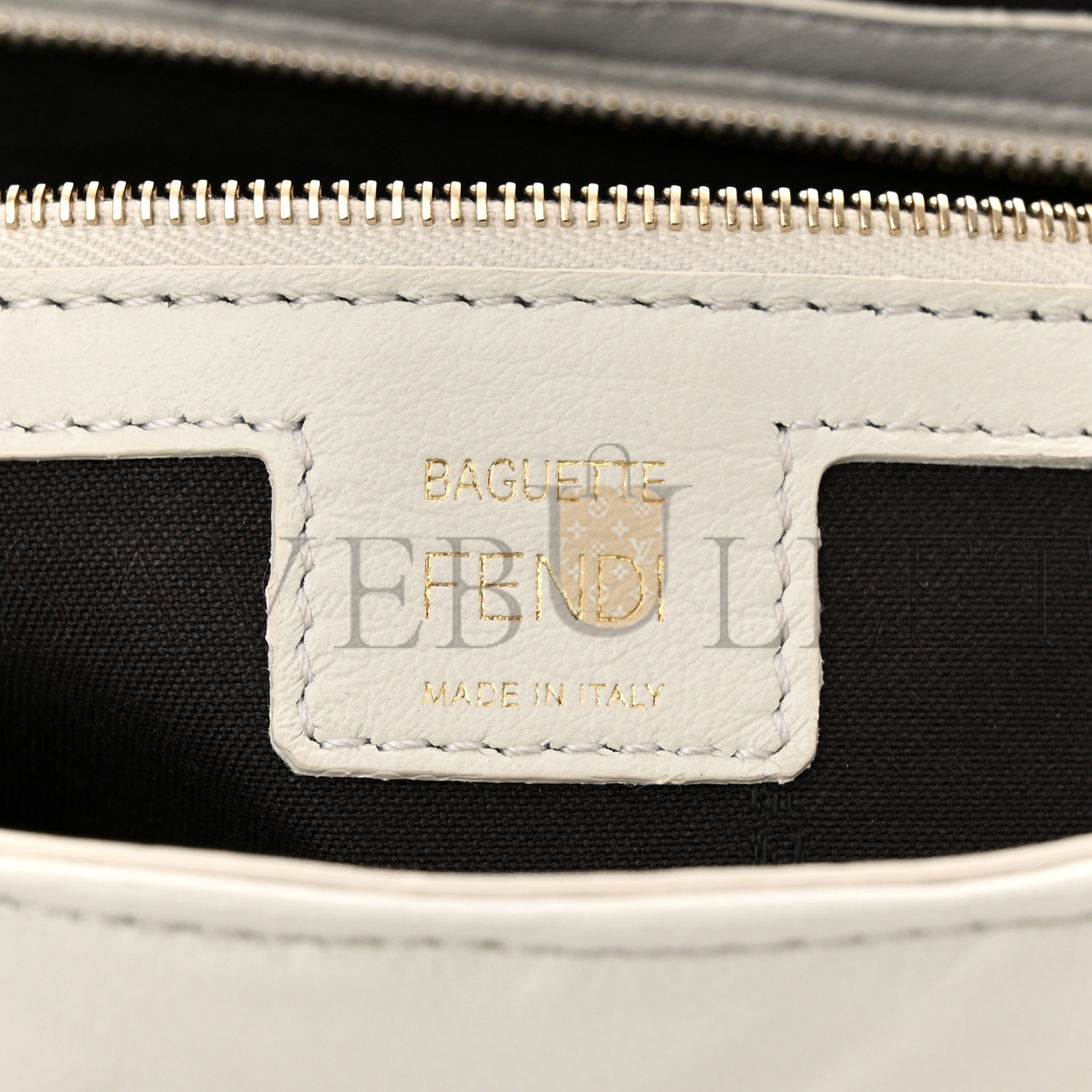 FENDI NAPPA FF 1974 EMBOSSED BAGUETTE WHITE (26*15*6cm)