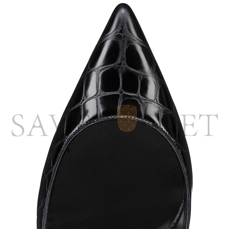 CHRISTIAN LOUBOUTIN KATE 100 MM PUMPS-ALLIGATOR EMBOSSED CALF LEATHER-BLACK-WOMEN 3240428B439 CHRISTIAN LOUBOUTIN KATE 100 MM PUMPS-ALLIGATOR EMBOSSED CALF LEATHER-BLACK-WOMEN 3240428B439