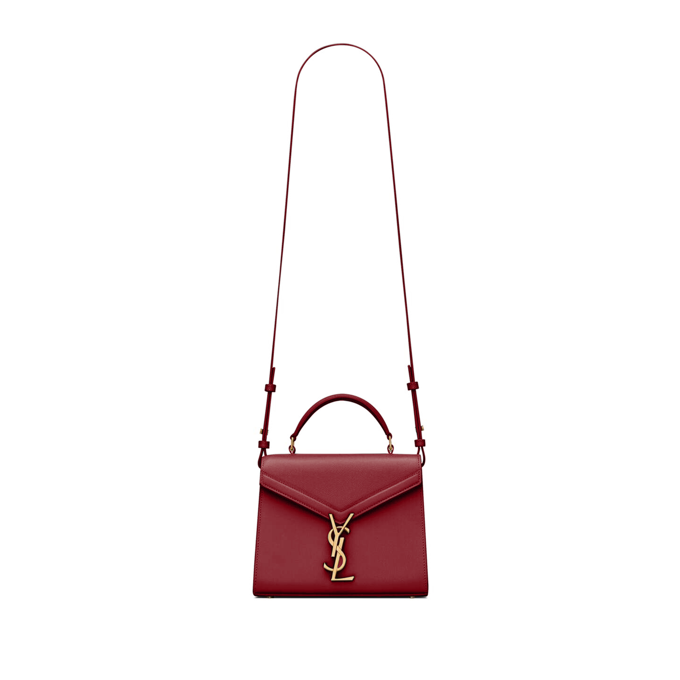 YSL CASSANDRA MINI TOP HANDLE BAG IN GRAIN DE POUDRE EMBOSSED LEATHER 602716BOW0W6805 (20*16*7.5cm)