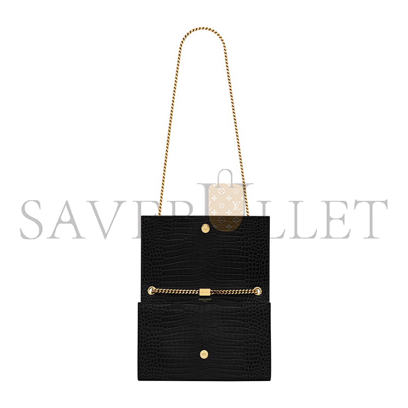 YSL KATE MEDIUM TASSEL IN CROCODILE-EMBOSSED LEATHER 354119DND0J1000 (24*14.5*5.5cm)