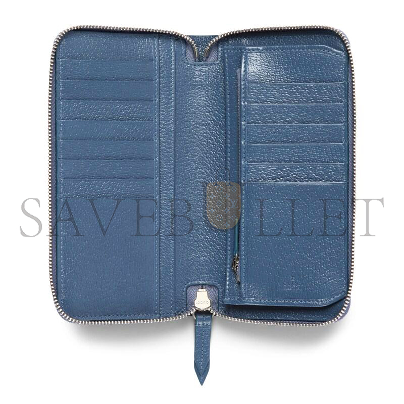 GUCCI BI-COLOR ZIP AROUND WALLET ‎822051 (10*20*2.5cm)