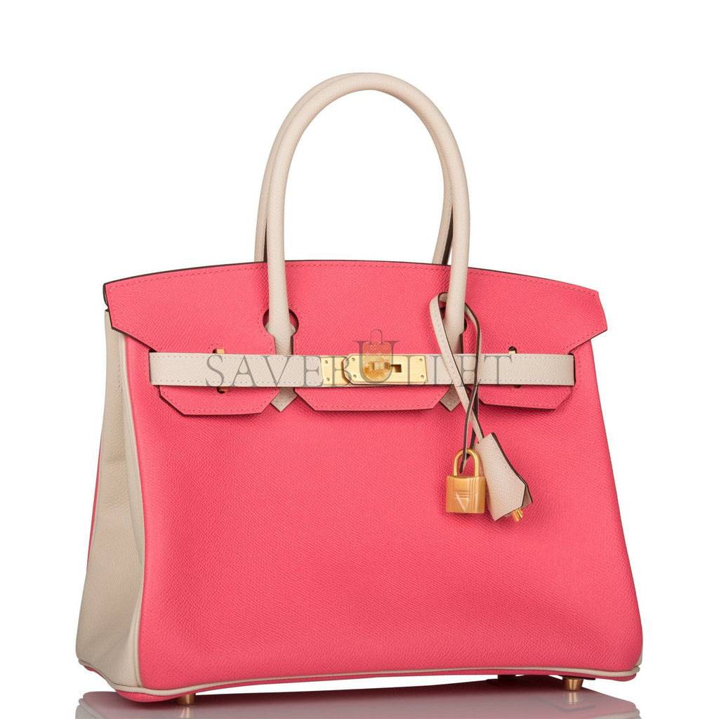 HERMES SPECIAL ORDER (HSS) BIRKIN 30 CRAIE AND ROSE AZALEE EPSOM BRUSHED GOLD HARDWARE ( 30cm*22*16cm) HERMES SPECIAL ORDER (HSS) BIRKIN 30 CRAIE AND ROSE AZALEE EPSOM BRUSHED GOLD HARDWARE ( 30cm*22*16cm)