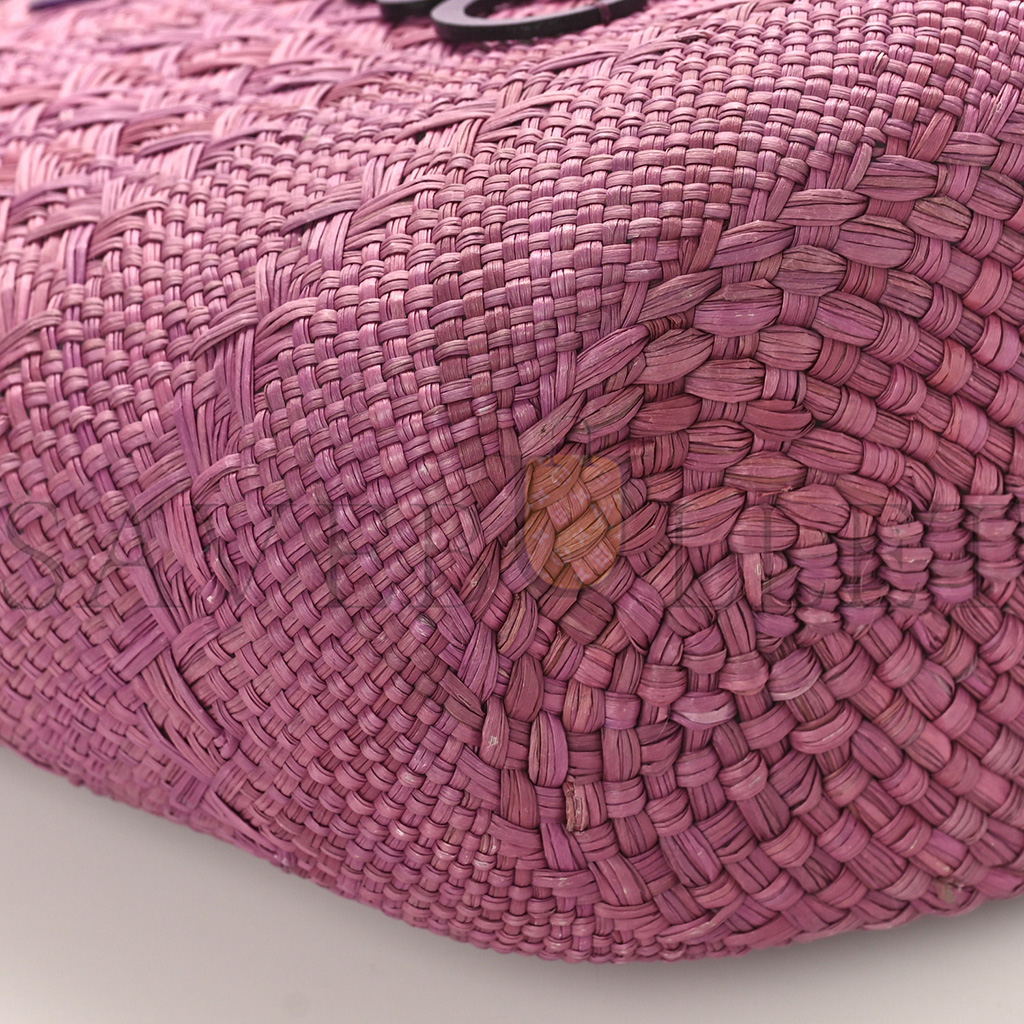 LOEWE CALFSKIN RAFFIA PAULAS IBIZA SMALL ANAGRAM BASKET TOTE BAG PURPLE (19*18*12cm) LOEWE CALFSKIN RAFFIA PAULAS IBIZA SMALL ANAGRAM BASKET TOTE BAG PURPLE (19*18*12cm)