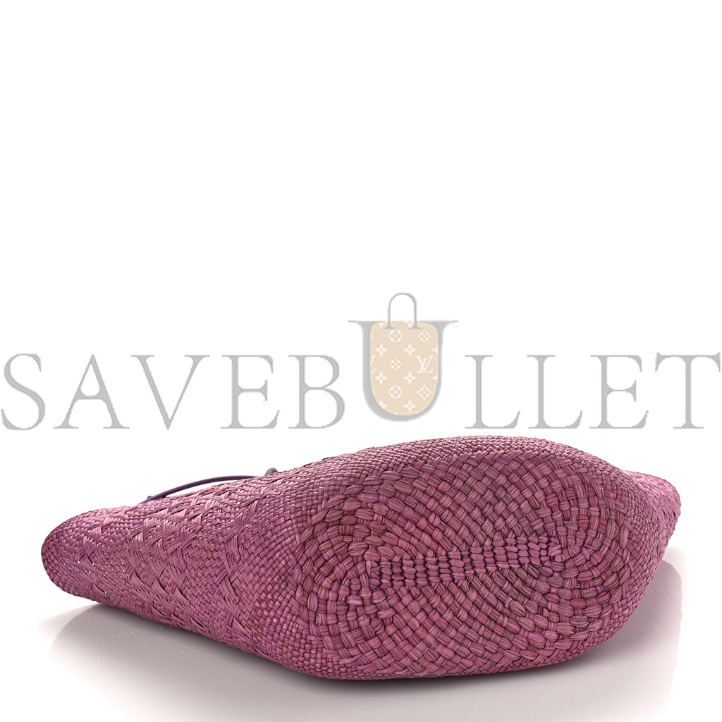 LOEWE CALFSKIN RAFFIA PAULAS IBIZA SMALL ANAGRAM BASKET TOTE BAG PURPLE (19*18*12cm) LOEWE CALFSKIN RAFFIA PAULAS IBIZA SMALL ANAGRAM BASKET TOTE BAG PURPLE (19*18*12cm)