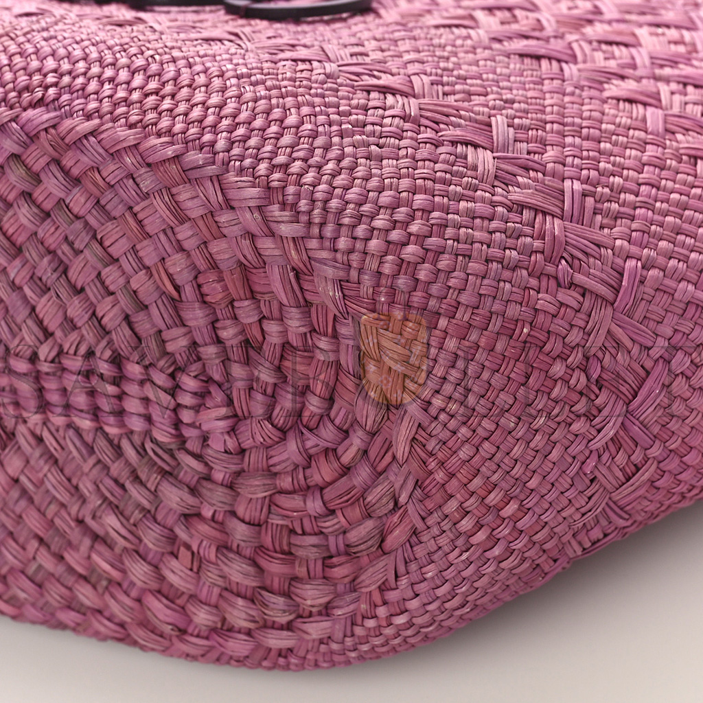 LOEWE CALFSKIN RAFFIA PAULAS IBIZA SMALL ANAGRAM BASKET TOTE BAG PURPLE (19*18*12cm) LOEWE CALFSKIN RAFFIA PAULAS IBIZA SMALL ANAGRAM BASKET TOTE BAG PURPLE (19*18*12cm)