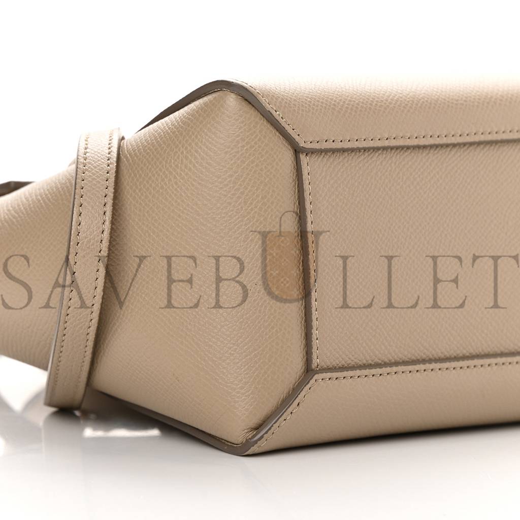 CELINE GRAINED CALFSKIN NANO BELT BAG LIGHT TAUPE (20*18*11cm)