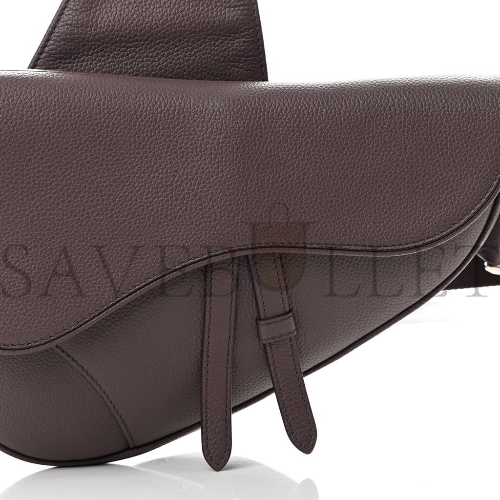 DIOR GRAINED CALFSKIN KIM JONES SADDLE BAG AMARANTH (27*22*3.8cm)