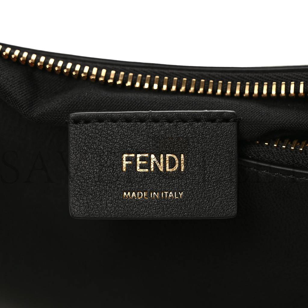 FENDI VITELLO GRACE MATTE SMALL FENDIGRAPHY HOBO BAG BLACK (22*17*10cm)